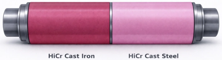 Cast High Chromium Rolling Mill Rolls, HiCr Iron and HiCr Steel