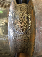 thermal fatigue cracks on rolling mill roll surface heat checking hot rolling roll damage